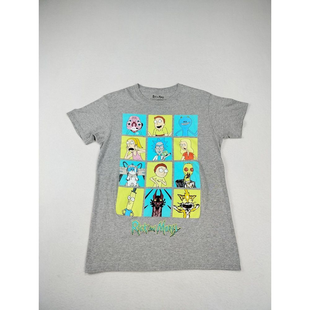 Rick And Morty T Shirt Men Small Gray Graphic Print Cartoon Network Short Sleeve